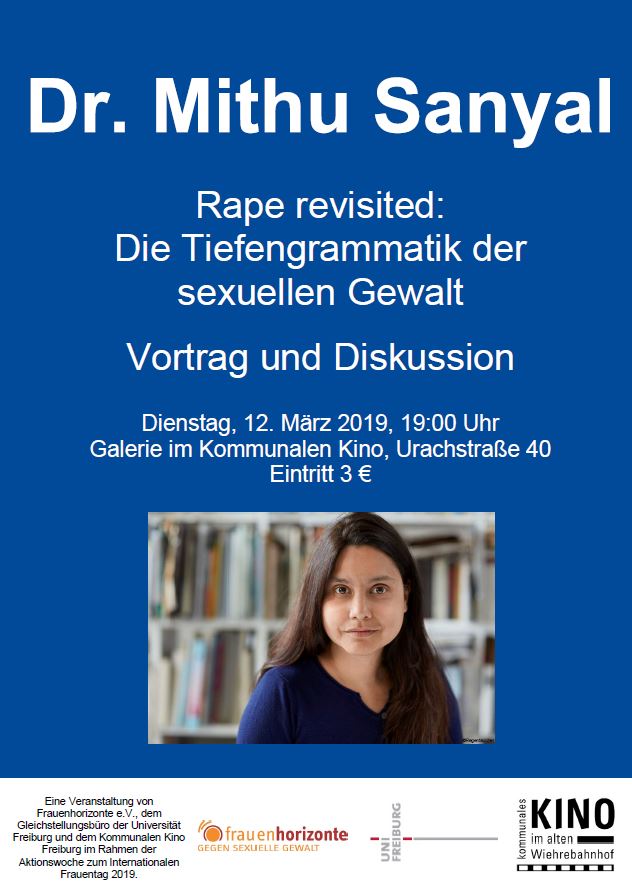 Einladung zum Vortrag mit Dr. Mithu Sanyal am 12. März 2019