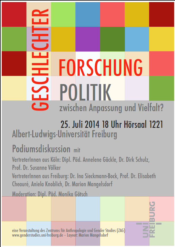 Podiumsdiskussion zu Geschlechterforschung und Geschlechterpolitik