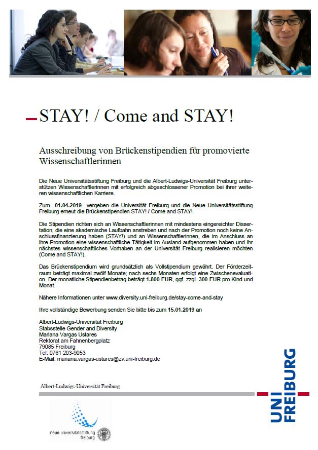 Jetzt bewerben: Brückenstipendium STAY! / Come and STAY! 