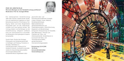 Prof. Dr. Kerstin Palm: Wie kann die Biologie von der Genderforschung profitieren? Prof. Dr. Kerstin Palm: Wie kann die Biologie von der Genderforschung profitieren?