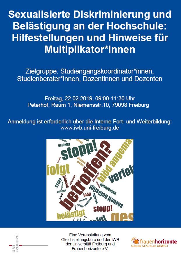 Jetzt anmelden: Workshop zu sexualisierter Diskriminierung am 22.02.2019